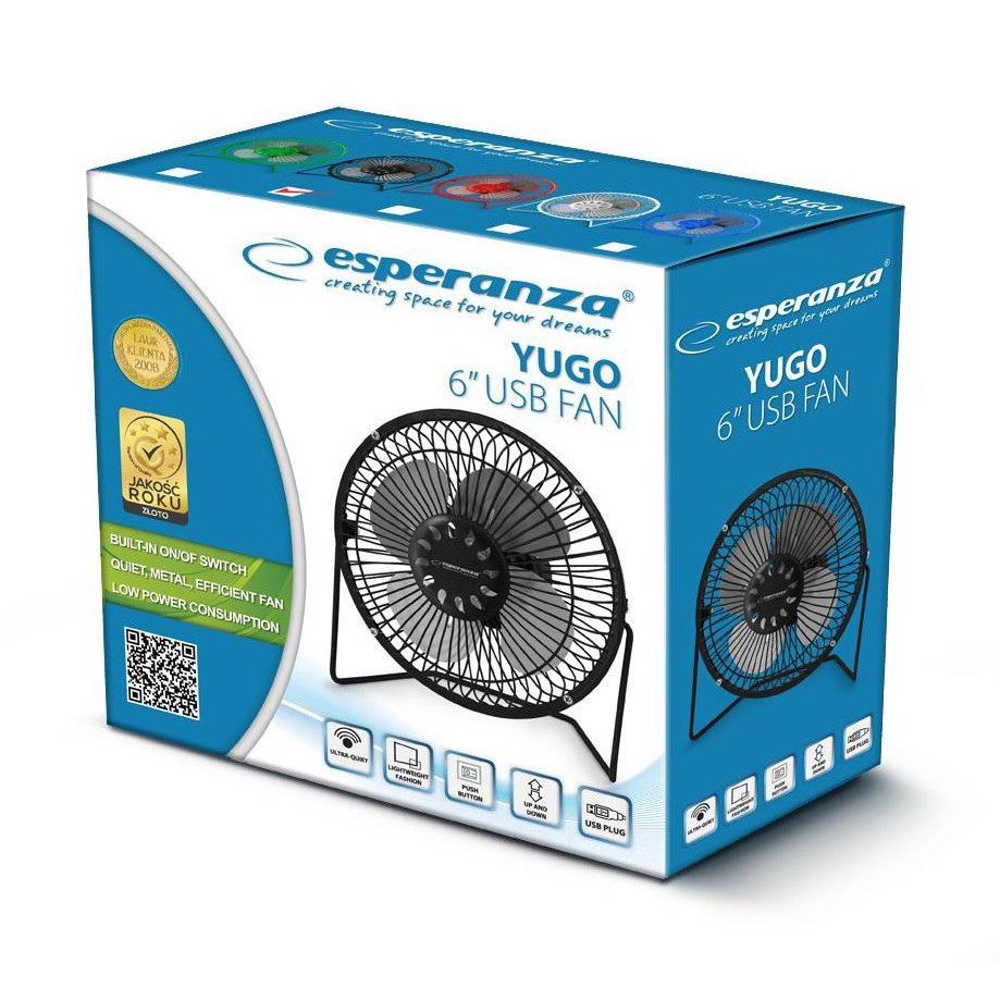 ESPERANZA Επιτραπέζιος ανεμιστήρας USB Yugo EA149K, μαύρο | eLabstore.gr ESPERANZA Επιτραπέζιος ανεμιστήρας USB Yugo EA149K, 6", μαύρο | Οικιακές & Προσωπικές Συσκευές | elabstore.gr