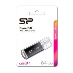 SILICON POWER USB Flash B02, 64GB, USB 3.1 Gen1, μαύρο | eLabstore.gr SILICON POWER USB Flash B02, 64GB, USB 3.1 Gen1, μαύρο | Συνοδευτικά PC | elabstore.gr