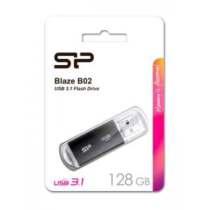 SILICON POWER USB Flash B02, 128GB, USB 3.1 Gen1, μαύρο | Συνοδευτικά PC | elabstore.gr