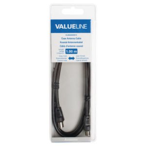 VLSB 40000B 1.00 Coax Cable Coax Male - Coax Female Straight 1.00 m Black | ΚΑΛΩΔΙΑ / ADAPTORS | elabstore.gr