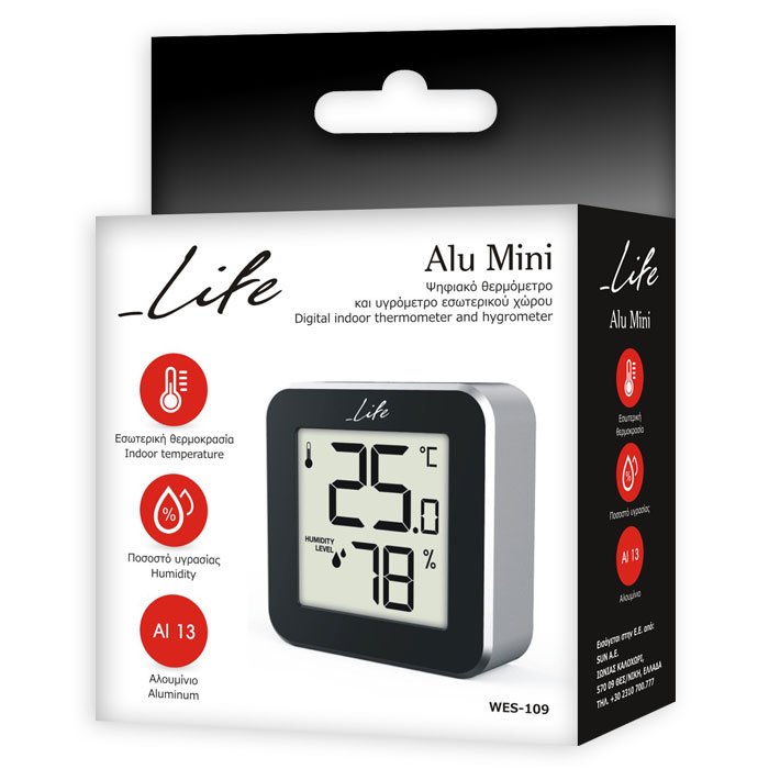 LIFE Alu Mini Thermometer with hygrometer,Black/aluminum | eLabstore.gr LIFE Alu Mini Thermometer with hygrometer,Black/aluminum | ΜΙΚΡΟΣΥΣΚΕΥΕΣ / ΕΠΟΧΙΑΚΑ / ΛΕΥΚΕΣ ΣΥΣΚΕΥΕΣ | elabstore.gr