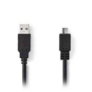 NEDIS CCGB60500BK20 USB 2.0 Cable A Male - Micro B Male 2.0 m Black | ΚΑΛΩΔΙΑ / ADAPTORS | elabstore.gr
