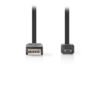 NEDIS CCGP60410BK10 USB 2.0 Flat Cable A Male - Micro B Male 1.0 m Black | ΚΑΛΩΔΙΑ / ADAPTORS | elabstore.gr