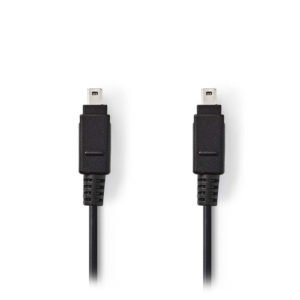 NEDIS CCGP62000BK20 FireWire Cable 4-pin Male - 4-pin Male 2.0m Black | ΚΑΛΩΔΙΑ / ADAPTORS | elabstore.gr