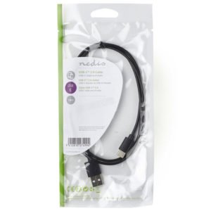 NEDIS CCGP60600BK10 USB 2.0 Cable Type-C Male - A Male 1.0 m Black | ΚΑΛΩΔΙΑ / ADAPTORS | elabstore.gr