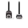 NEDIS CCGP60650BK20 USB 2.0 Cable Type-C Male - B Male 2.0 m Black | ΚΑΛΩΔΙΑ / ADAPTORS | elabstore.gr