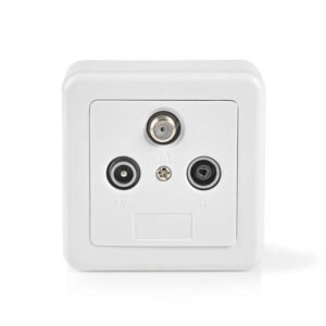 NEDIS SWBX100WT Antenna End Wall Box 1x F Output 1x IEC Male Output 1x IEC Femal | ΚΑΛΩΔΙΑ / ADAPTORS | elabstore.gr