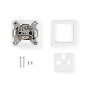 NEDIS SWBX100WT Antenna End Wall Box 1x F Output 1x IEC Male Output 1x IEC Femal | ΚΑΛΩΔΙΑ / ADAPTORS | elabstore.gr