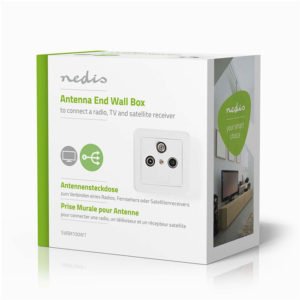NEDIS SWBX100WT Antenna End Wall Box 1x F Output 1x IEC Male Output 1x IEC Femal | ΚΑΛΩΔΙΑ / ADAPTORS | elabstore.gr