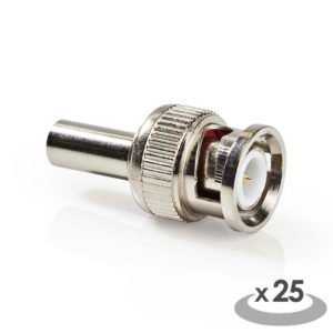 NEDIS CVVC01900ME BNC Connector Male For RG174 coaxial cables 25 pieces Metal | ΚΑΛΩΔΙΑ / ADAPTORS | elabstore.gr