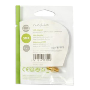 NEDIS CSGP02113GD SMA Adapter SMA Female (Reverse Polarity) - SMA Female 2 piece | ΚΑΛΩΔΙΑ / ADAPTORS | elabstore.gr