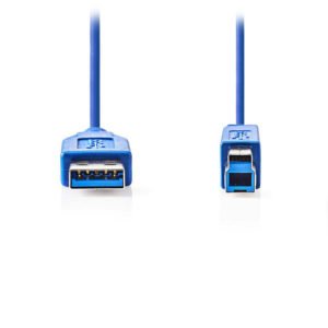 NEDIS CCGP61100BU30 USB 3.0 Cable A Male - B Male 3.0 m Blue | ΚΑΛΩΔΙΑ / ADAPTORS | elabstore.gr