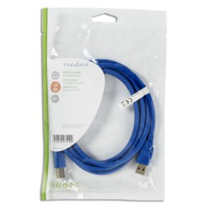 NEDIS CCGP61100BU20 USB 3.0 Cable A Male - B Male 2.0 m Blue | eLabstore.gr NEDIS CCGP61100BU20 USB 3.0 Cable A Male - B Male 2.0 m Blue | ΚΑΛΩΔΙΑ / ADAPTORS | elabstore.gr