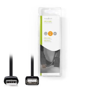 NEDIS CCGB60010BK20 USB 2.0 Cable A Male - A Female 2.0 m Black | ΚΑΛΩΔΙΑ / ADAPTORS | elabstore.gr