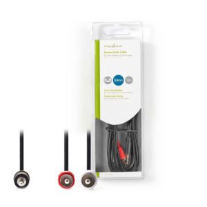 NEDIS CAGB22200BK15 Stereo Audio Cable 3.5 mm Male - 2x RCA Male 1.5m Black | ΚΑΛΩΔΙΑ / ADAPTORS | elabstore.gr