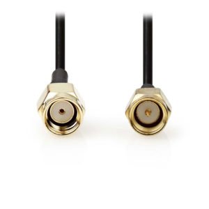 NEDIS CSGP02010BK10 Antenna Cable SMA Male - SMA Female 1.0m Black | ΚΑΛΩΔΙΑ / ADAPTORS | elabstore.gr