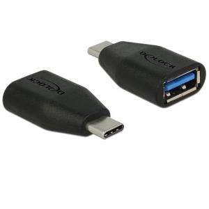 DELOCK Adapter USB 3.1 Type-C σε USB female, SuperSpeed, Black | Αξεσουάρ κινητών | elabstore.gr