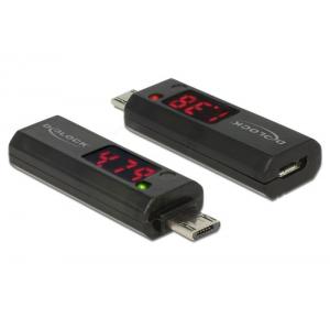 DELOCK Adapter USB 2.0 Micro με LED indicator για Voltage και Ampere | Εργαλεία | elabstore.gr