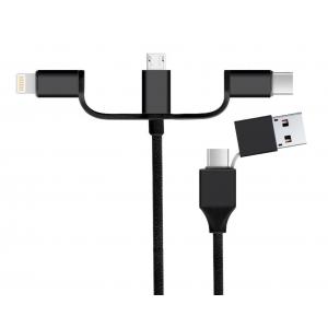 POWERTECH Καλώδιο USB 2.0 & Type-C σε USB Type-C/Micro/8pin CAB-U118, 1m | Αξεσουάρ κινητών | elabstore.gr