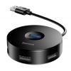BASEUS USB hub CAHUB-F01 USB 3.0, 1x USB 3.0, 3x USB 2.0, 14cm, μαύρο | Συνοδευτικά PC | elabstore.gr