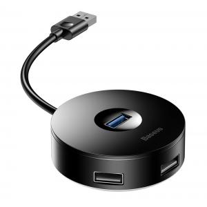 BASEUS USB hub CAHUB-F01 USB 3.0, 1x USB 3.0, 3x USB 2.0, 14cm, μαύρο | Συνοδευτικά PC | elabstore.gr
