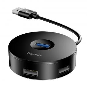 BASEUS USB hub CAHUB-F01 USB 3.0, 1x USB 3.0, 3x USB 2.0, 14cm, μαύρο | Συνοδευτικά PC | elabstore.gr