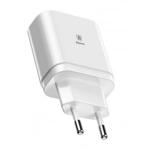 BASEUS φορτιστής τοίχου CCALL-BH02, 3x USB, 3.4A, με οθόνη, λευκό | Αξεσουάρ κινητών | elabstore.gr