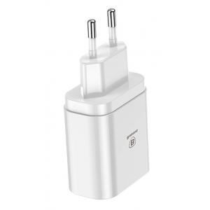BASEUS φορτιστής τοίχου CCALL-BH02, 3x USB, 3.4A, με οθόνη, λευκό | Αξεσουάρ κινητών | elabstore.gr