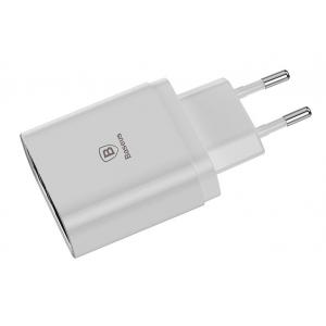 BASEUS φορτιστής τοίχου CCALL-BH02, 3x USB, 3.4A, με οθόνη, λευκό | Αξεσουάρ κινητών | elabstore.gr