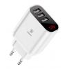 BASEUS φορτιστής τοίχου CCALL-BH02, 3x USB, 3.4A, με οθόνη, λευκό | Αξεσουάρ κινητών | elabstore.gr