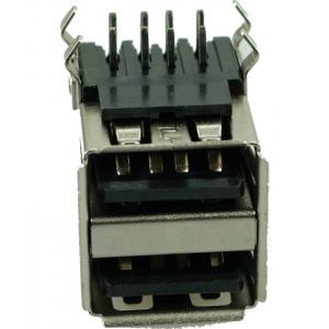 USB 2.0 Connector Double, up, Silver/Black | Service | elabstore.gr