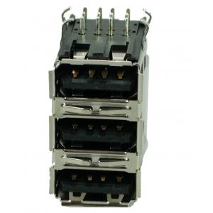 USB 2.0 Connector Triple, up, Silver/Black | Service | elabstore.gr