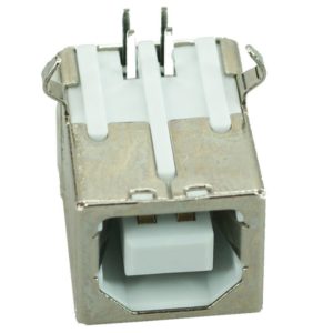 USB 2.0 Connector B TYPE, down Solder in, Silver/White | Service | elabstore.gr