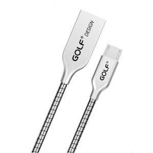 GOLF Καλώδιο USB 2.0 σε USB Micro, 2.4A, Metal housing, 1m, Silver | Αξεσουάρ κινητών | elabstore.gr