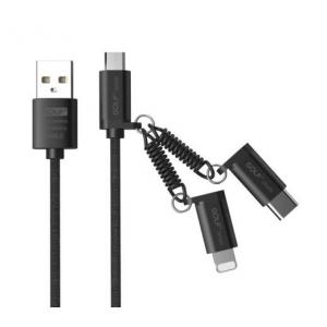 GOLF Καλώδιο USB 2.0 σε USB Micro/8-pin/Type C, Fast Charging, 1m, Black | Αξεσουάρ κινητών | elabstore.gr