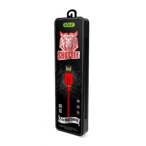 GOLF Καλώδιο Shuttle USB 2.0 σε Type C, Fast Charging, Sync, 1m, Red | Αξεσουάρ κινητών | elabstore.gr