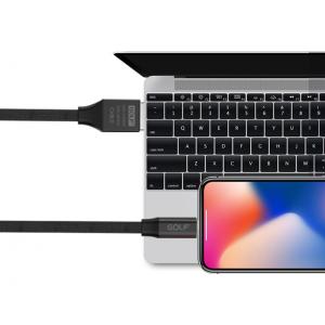GOLF Καλώδιο Wing USB 2.0 σε Micro, Fast Charging, Sync, 1m, μαύρο | Αξεσουάρ κινητών | elabstore.gr