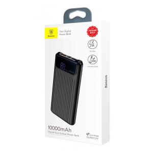 BASEUS power bank PPYZ-C01 10000mAh με οθόνη, 3A, 2x output, μαύρο | Αξεσουάρ κινητών | elabstore.gr