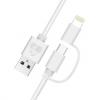 POWERTECH Καλώδιο USB σε Micro/Lightning prime PT-707, MFi, 1m, λευκό | Αξεσουάρ κινητών | elabstore.gr