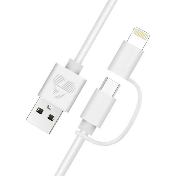 POWERTECH Καλώδιο USB σε Micro/Lightning prime PT-707, MFi, 1m, λευκό | eLabstore.gr POWERTECH Καλώδιο USB σε Micro/Lightning prime PT-707, MFi, 1m, λευκό | Αξεσουάρ κινητών | elabstore.gr