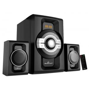 POWERTECH Ηχεία 2.1ch Bluetooth, 60W RMS, AUX/FM, τηλεχειριστήριο, μαύρα | Εικόνα & Ήχος | elabstore.gr
