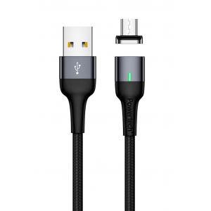 POWERTECH Καλώδιο USB 2.0 σε Micro PT-750, μαγνητικό, 1m, μαύρο | Αξεσουάρ κινητών | elabstore.gr
