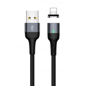 POWERTECH Καλώδιο USB 2.0 σε Lightning PT-755, μαγνητικό, 1m, μαύρο | Αξεσουάρ κινητών | elabstore.gr