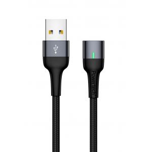 POWERTECH Καλώδιο USB 2.0 PT-757, μαγνητικό, 1m, μαύρο | Αξεσουάρ κινητών | elabstore.gr