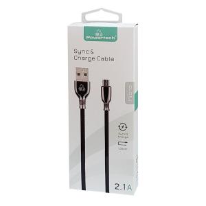 POWERTECH Καλώδιο USB σε Micro USB zamak PTR-0001, copper, 1m, μαύρο | Αξεσουάρ κινητών | elabstore.gr
