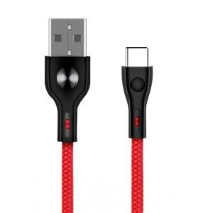 POWERTECH Καλώδιο USB σε Type C eco pvc PTR-0009, copper, 1m, κόκκινο | Αξεσουάρ κινητών | elabstore.gr