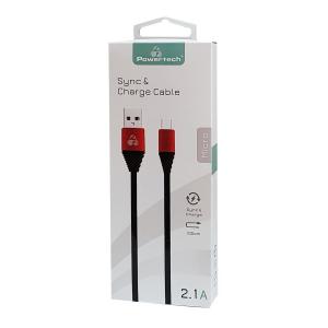 POWERTECH Καλώδιο USB σε Micro USB alu PTR-0010, copper, 1m, μαύρο | Αξεσουάρ κινητών | elabstore.gr