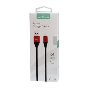 POWERTECH Καλώδιο USB σε Lightning alu PTR-0012, copper, 1m, μαύρο | Αξεσουάρ κινητών | elabstore.gr