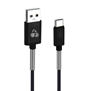 POWERTECH Καλώδιο USB σε Micro USB flex alu PTR-0017, copper, 1m, μαύρο | Αξεσουάρ κινητών | elabstore.gr