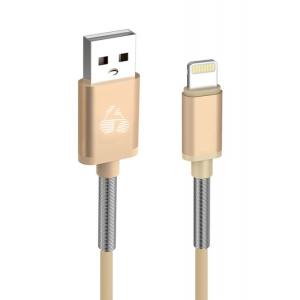 POWERTECH Καλώδιο USB σε Lightning flex alu PTR-0019, copper, 1m, χρυσό | Αξεσουάρ κινητών | elabstore.gr